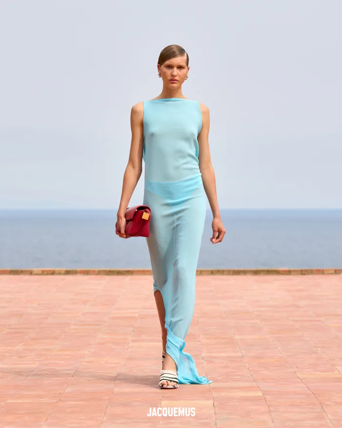 Jacquemus turkis-kjole