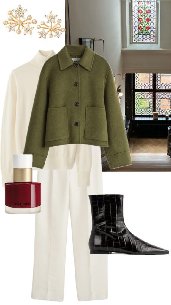 I prøverommet i november. Dette er plaggene og skjønnhetsproduktene vi tar med oss. 